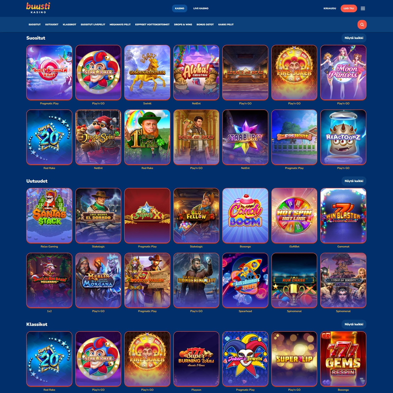 Buusti Kasino screenshot