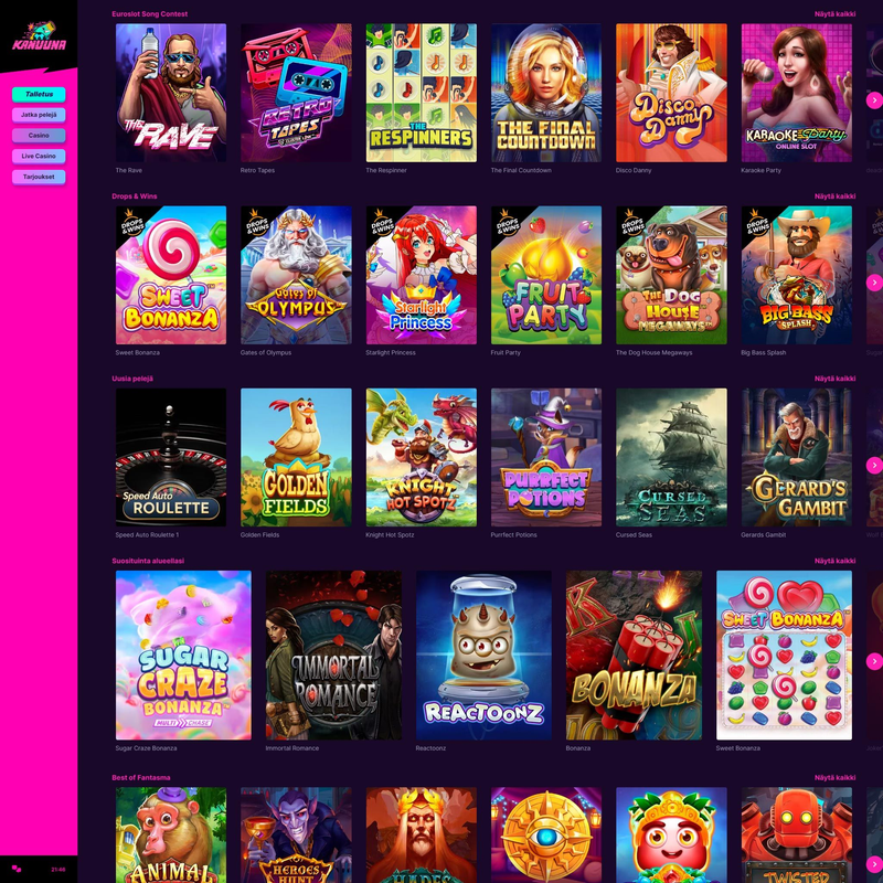 Kanuuna Casino screenshot