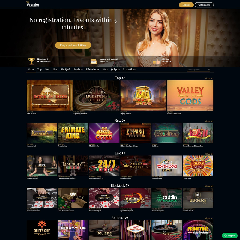 Premier Live Casino screenshot