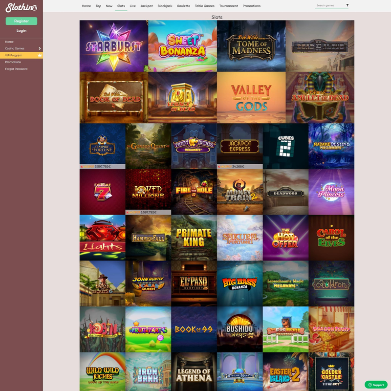 Slothino Casino screenshot