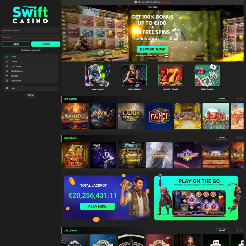 Swift Casino screenshot