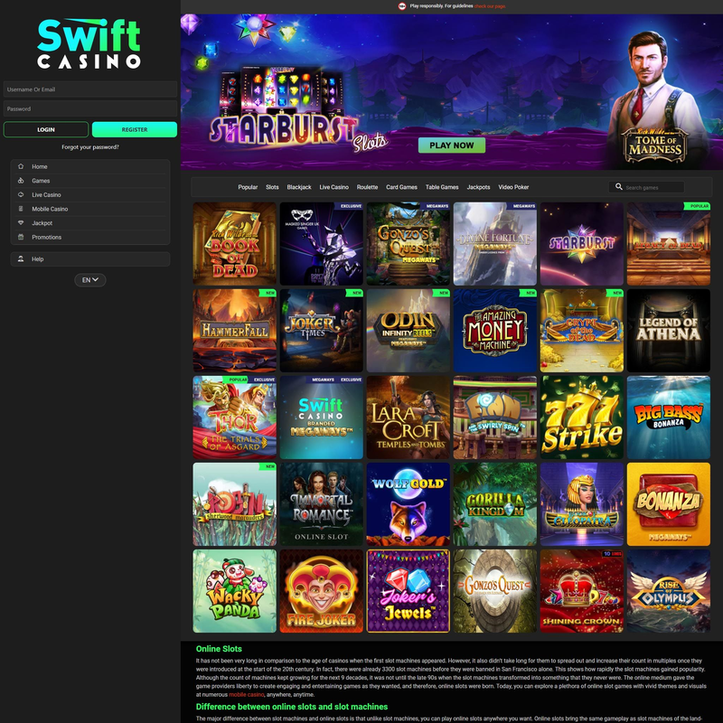 Swift Casino screenshot