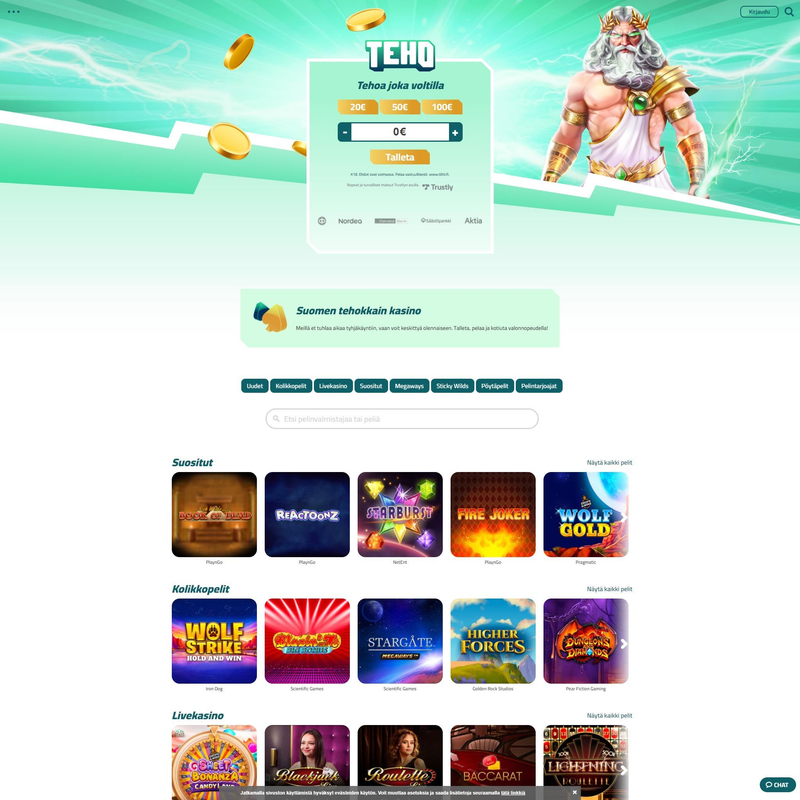 Teho Casino screenshot