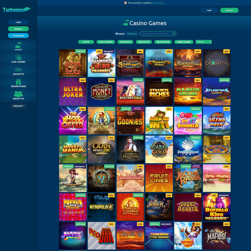 Turbonino Casino screenshot