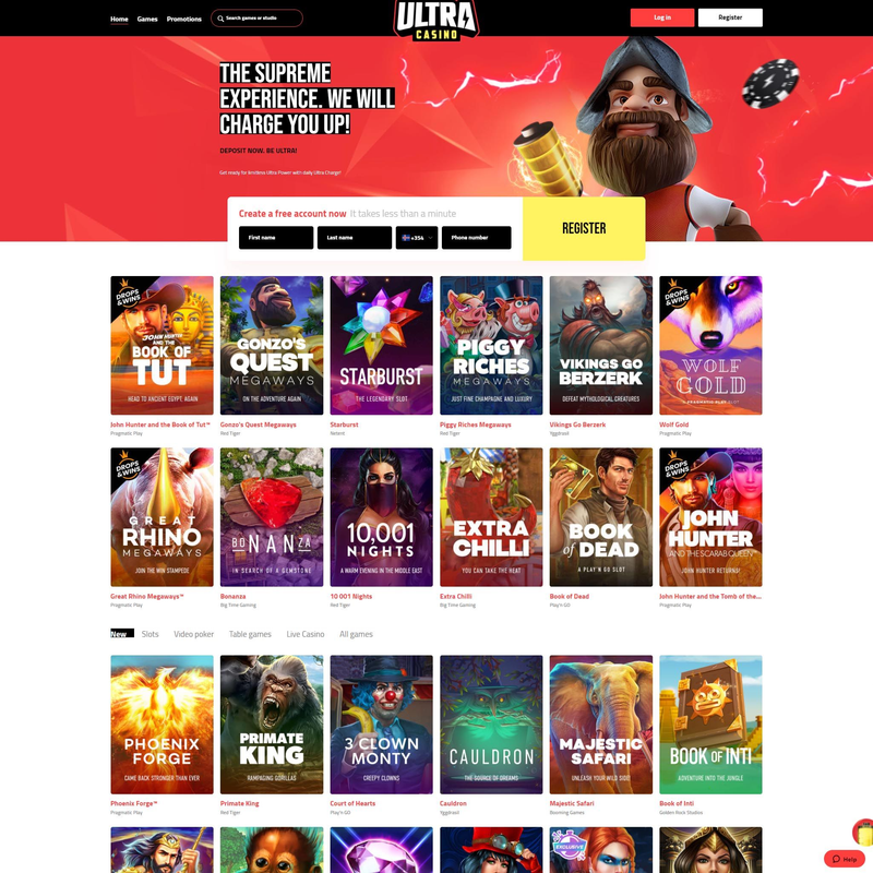 Ultra Casino screenshot